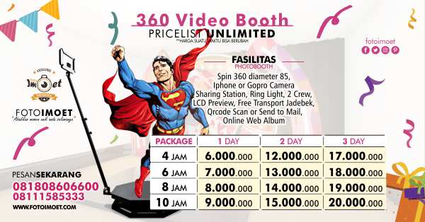 Harga Paket Photobooth 360 Spin Videobooth