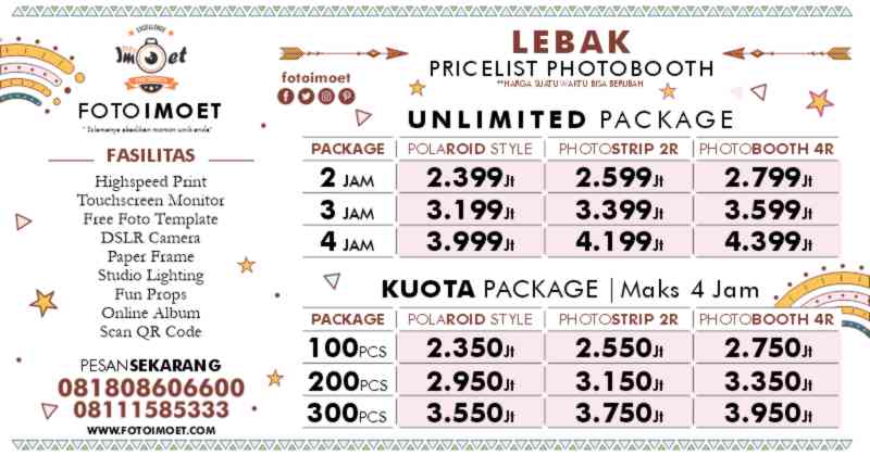 Harga Sewa Jasa Photo Booth Murah terdekat Lebak