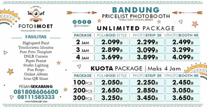Harga Sewa Jasa Photo Booth Murah terdekat Bandung