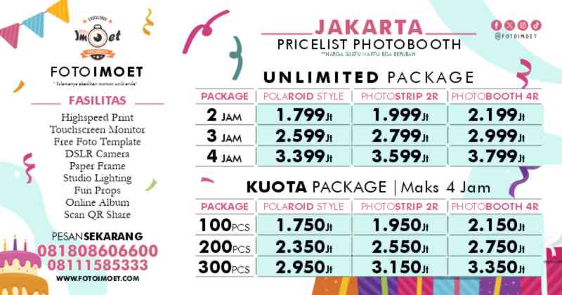 Harga Sewa Jasa Photo Booth Murah terdekat Jakarta