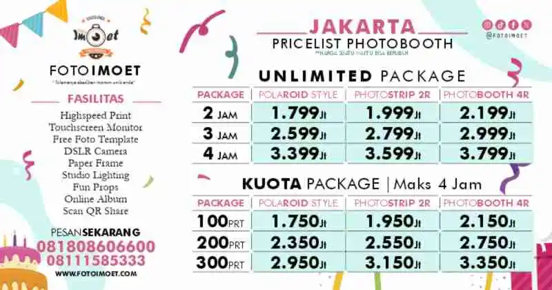 Harga Sewa Jasa Photo Booth Murah terdekat Jakarta