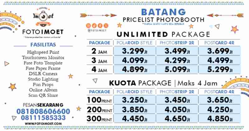 Harga Sewa Jasa Photo Booth Murah terdekat Batang