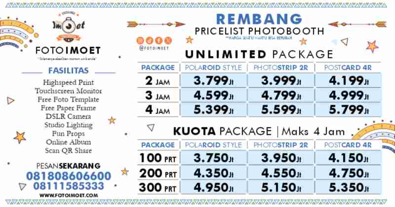 Harga Sewa Jasa Photo Booth Murah terdekat Rembang