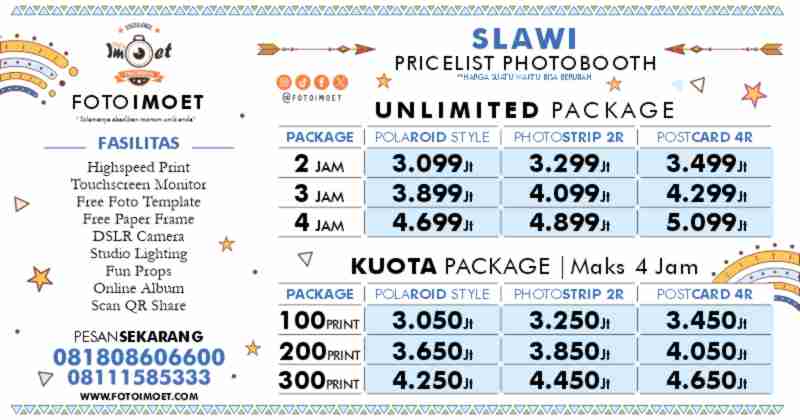Harga Sewa Jasa Photo Booth Murah terdekat Slawi