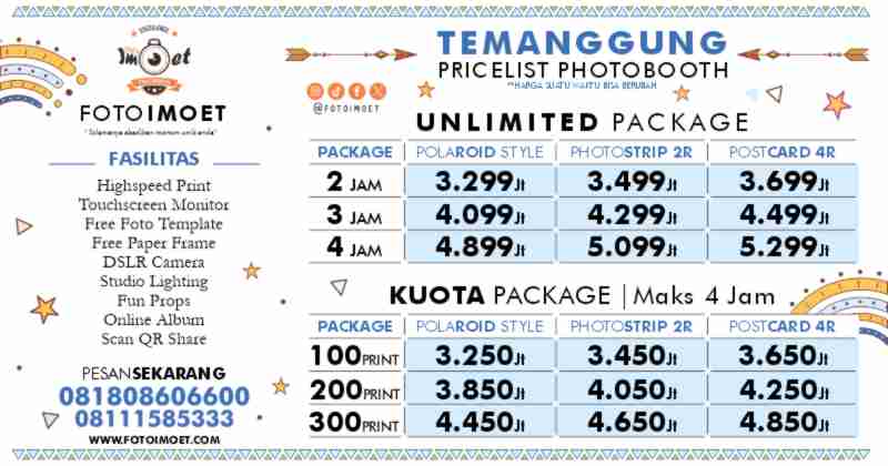 Harga Sewa Jasa Photo Booth Murah terdekat Temanggung