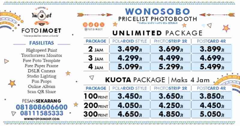 Harga Sewa Jasa Photo Booth Murah terdekat Wonosobo