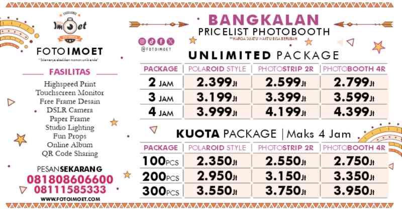 Harga Sewa Jasa Photo Booth Murah terdekat Bangkalan