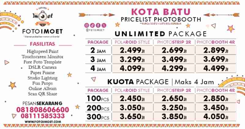 Harga Sewa Jasa Photo Booth Murah terdekat Kota Batu