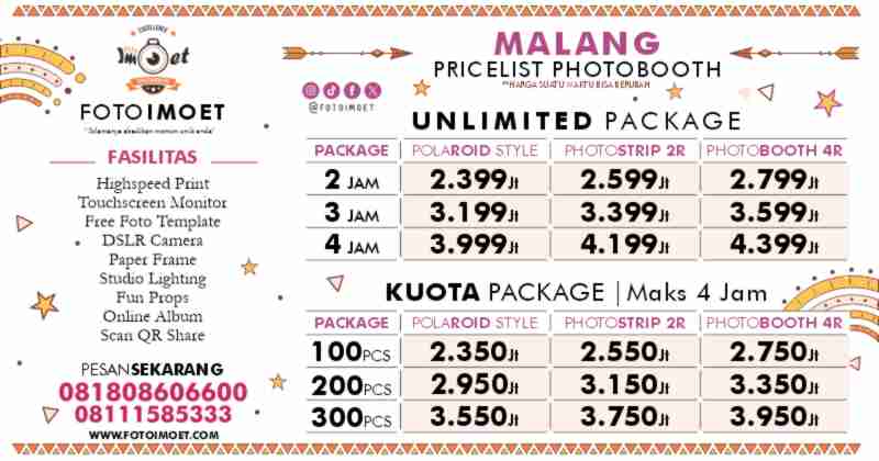 Harga Sewa Jasa Photo Booth Murah terdekat Malang