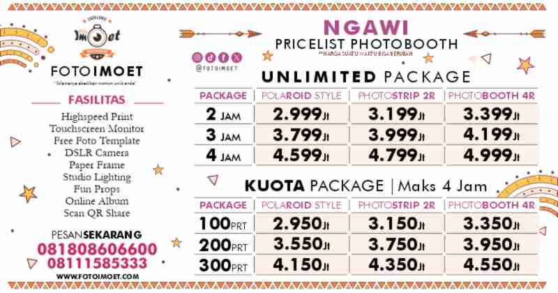 Harga Sewa Jasa Photo Booth Murah terdekat Ngawi